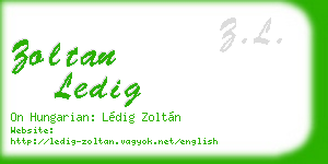 zoltan ledig business card