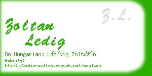 zoltan ledig business card